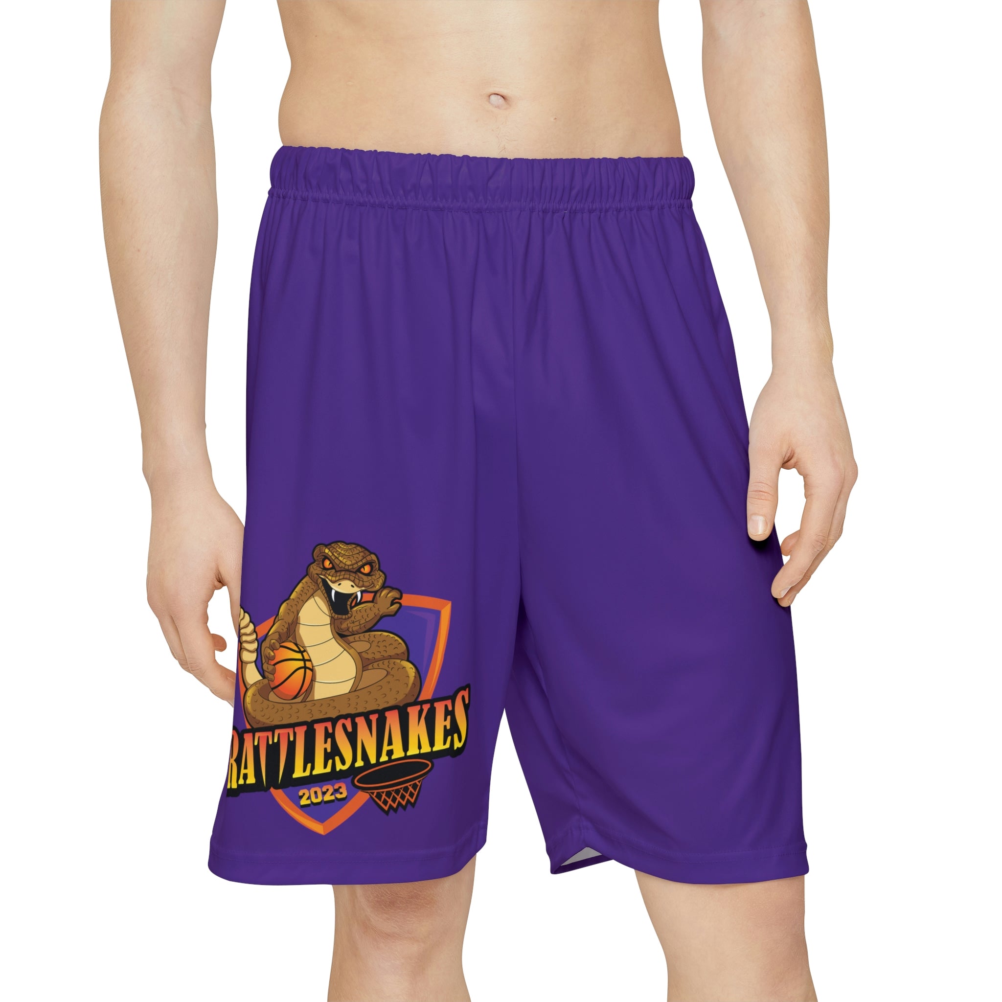 Rattlesnakes Men’s Sports Shorts (AOP) Purple